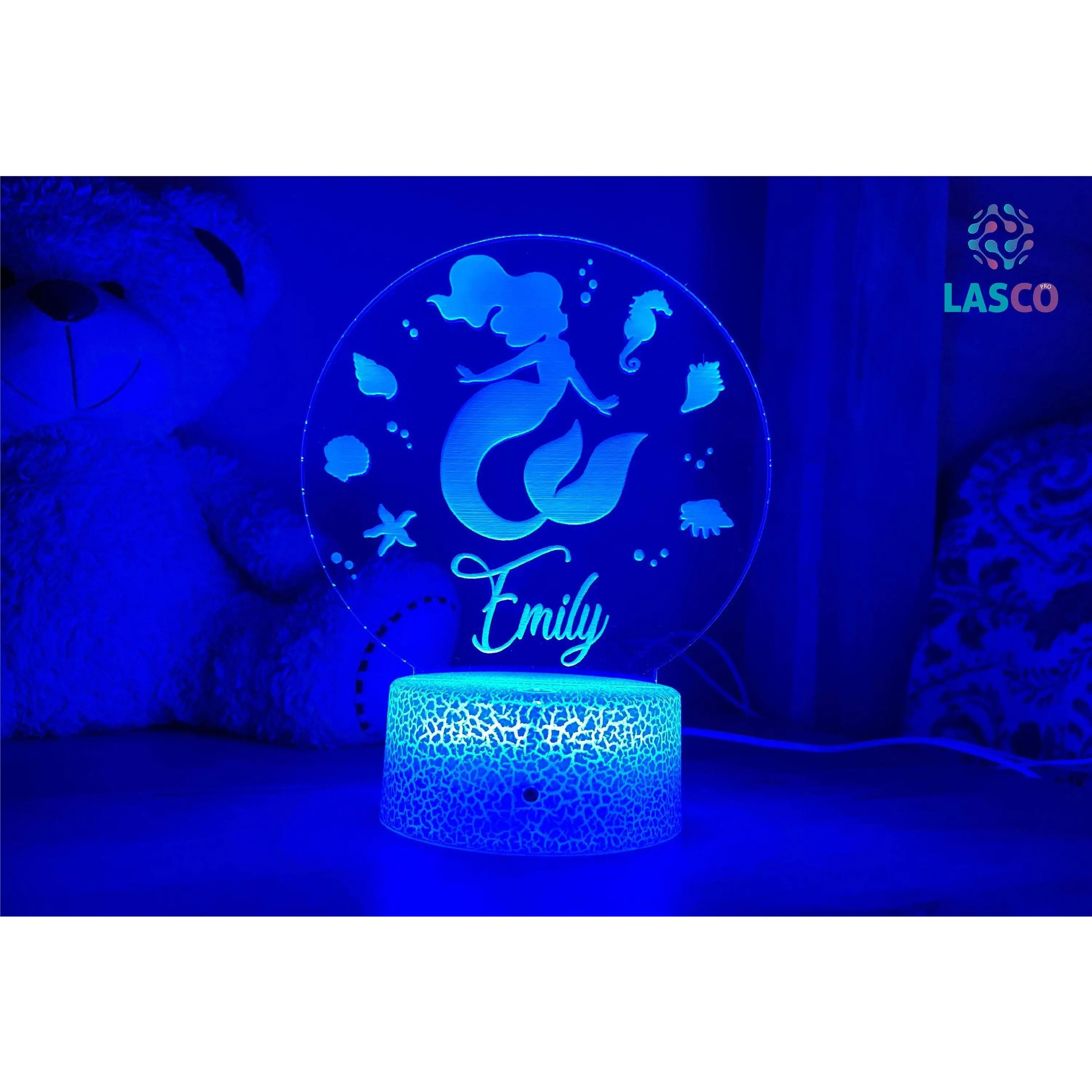 Mermaid Kids Personalized Acrylic Night Light