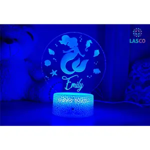 Mermaid Kids Personalized Acrylic Night Light