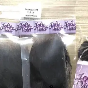 Jolie in Violet 2x6 Lace Closure Transparent Body Wave Hair Extension