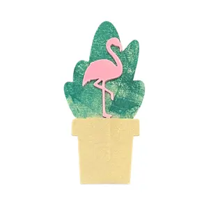 THE CLOUD MAKERS Flamingo Plick - 3D Printed Plant Decoration Eco-Friendly Flamingo Shaped Decorative Accessories for Your Green Babies
