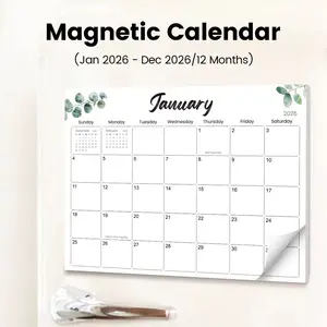 2026 Magnetic Calendar Fridge Magnet, December Planner Board, Paper Record Board, Home Reminder List, Minimalist Kitchen Refrigerator Storage
