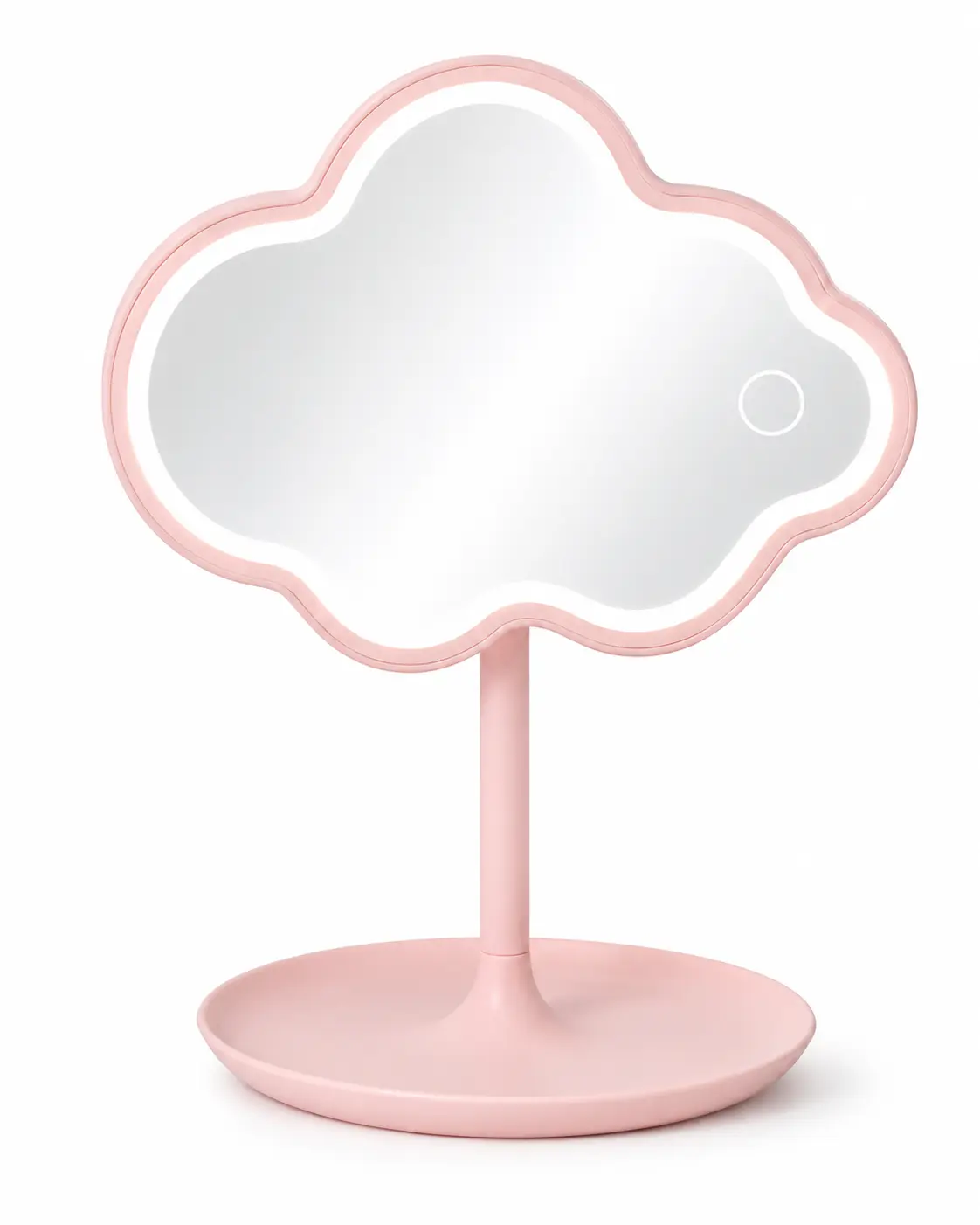 Pink LED Cloud Wall Mirror, Stylish Illuminated Home Decor & Supplies