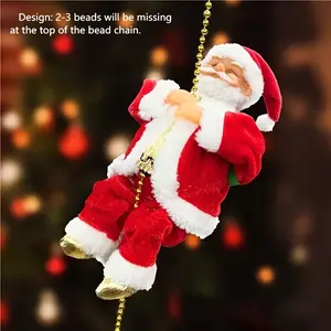 Christmas Electric Climbing Rope Santa Decoration, Holiday Decorations for Kids, Mall Festival Scene Party Display Gift