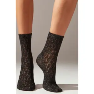 Italian black silver socks