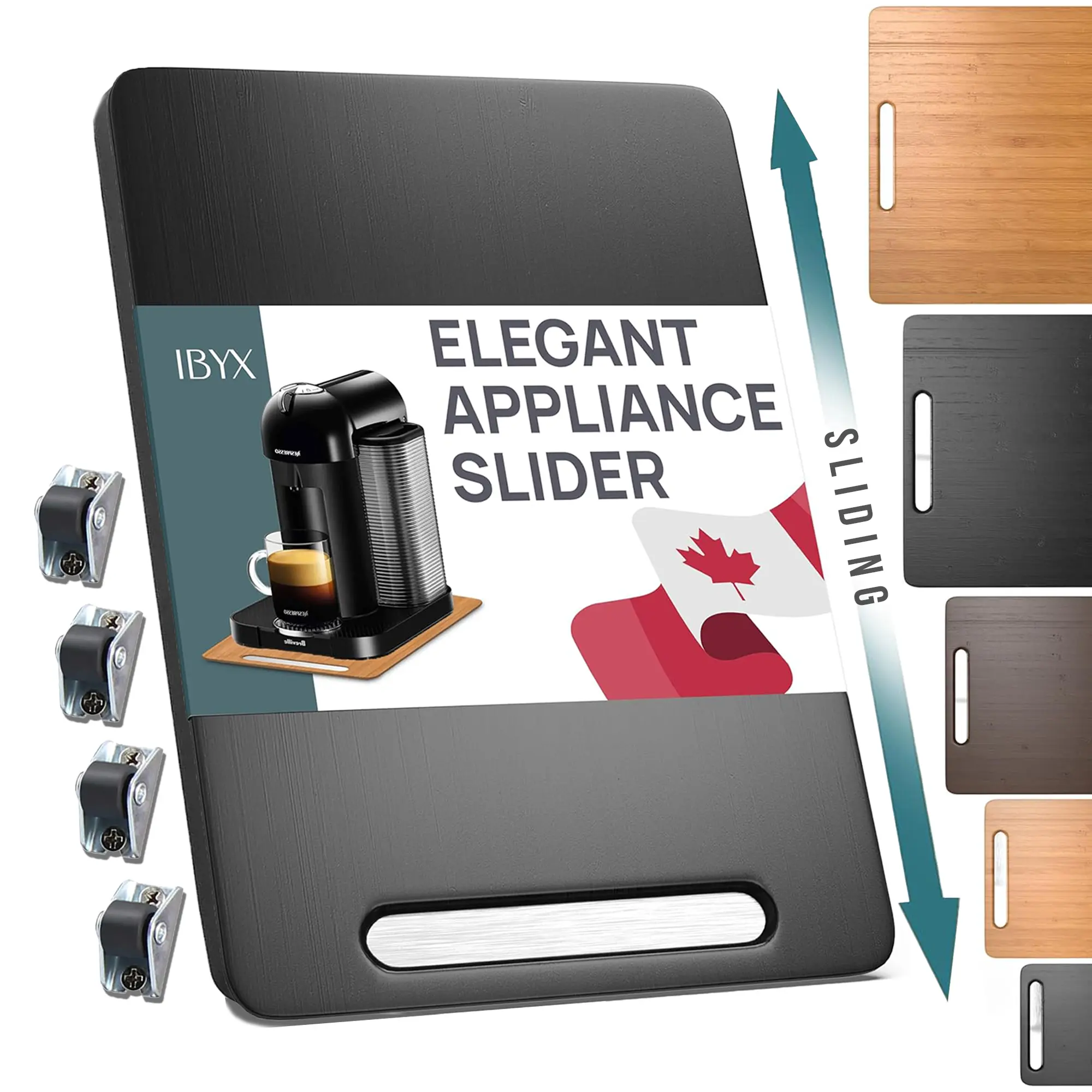 Ibyx Elegant Sliding Tray for Your Coffee Maker & Heavy Kitchen Appliances - Sturdy, Slides Easily from Under The Cabinet Organiser Rack