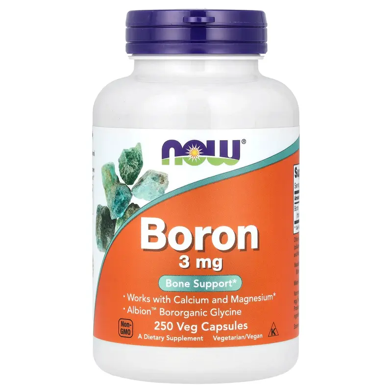 NOW Foods Boron, 3 mg, 250 Veg Capsules