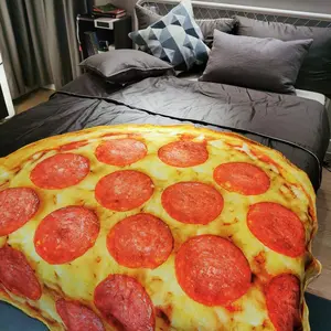 Pizza Pattern Flannel Blanket, Soft and Comfortable, Ideal for All Seasons, Perfect Gift for Office, School, Home, Picnic, Travel