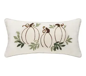 White Pumpkin Trio Pillow  by Valerie