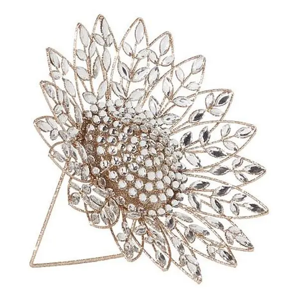 August & Leo 10.5" Jeweled Sunflower Table Top Décor