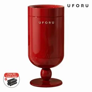 UFORU Light Luxury Wine Glass-Shaped Trash Can, 15L/20L, Comes with 60 Trash Bags. Retro-style dual-bin design, made of stainless steel and ABS/PP material. Suitable for living room, also functions as home decoration#SummerWins	#DFYD
