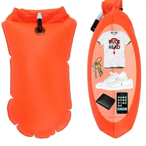 1 storage airbag floating bag swimming ball, safe and waterproof PVC, drifting clothes, can be blown directly with the mouth, portable, 10 liter capacity, outdoor water play, rowing, rubber boat storage clothes, beach and waterfront play