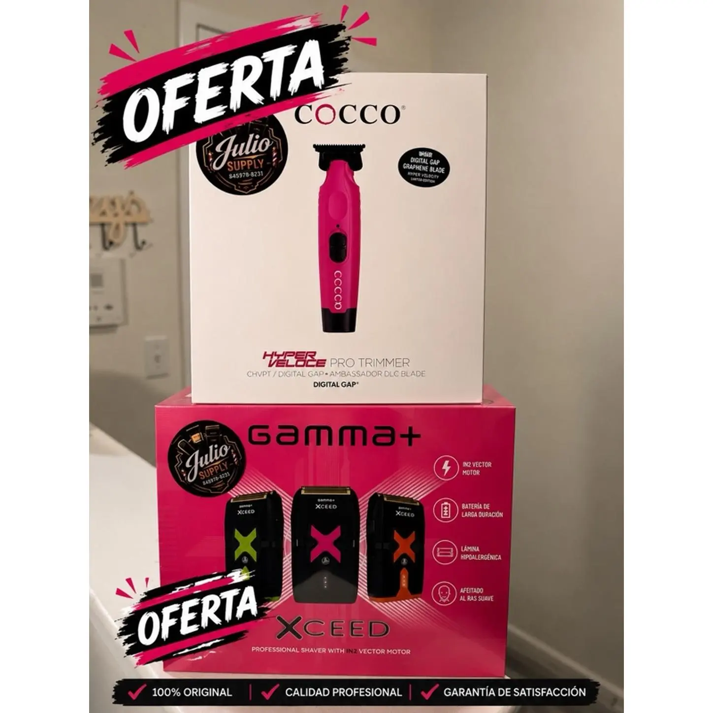 Cocco Hyper Velocidade Pro Trimmer with Digital Gap - Pink Color - 100% Original - Professional Quality - Satisfaction Guarantee