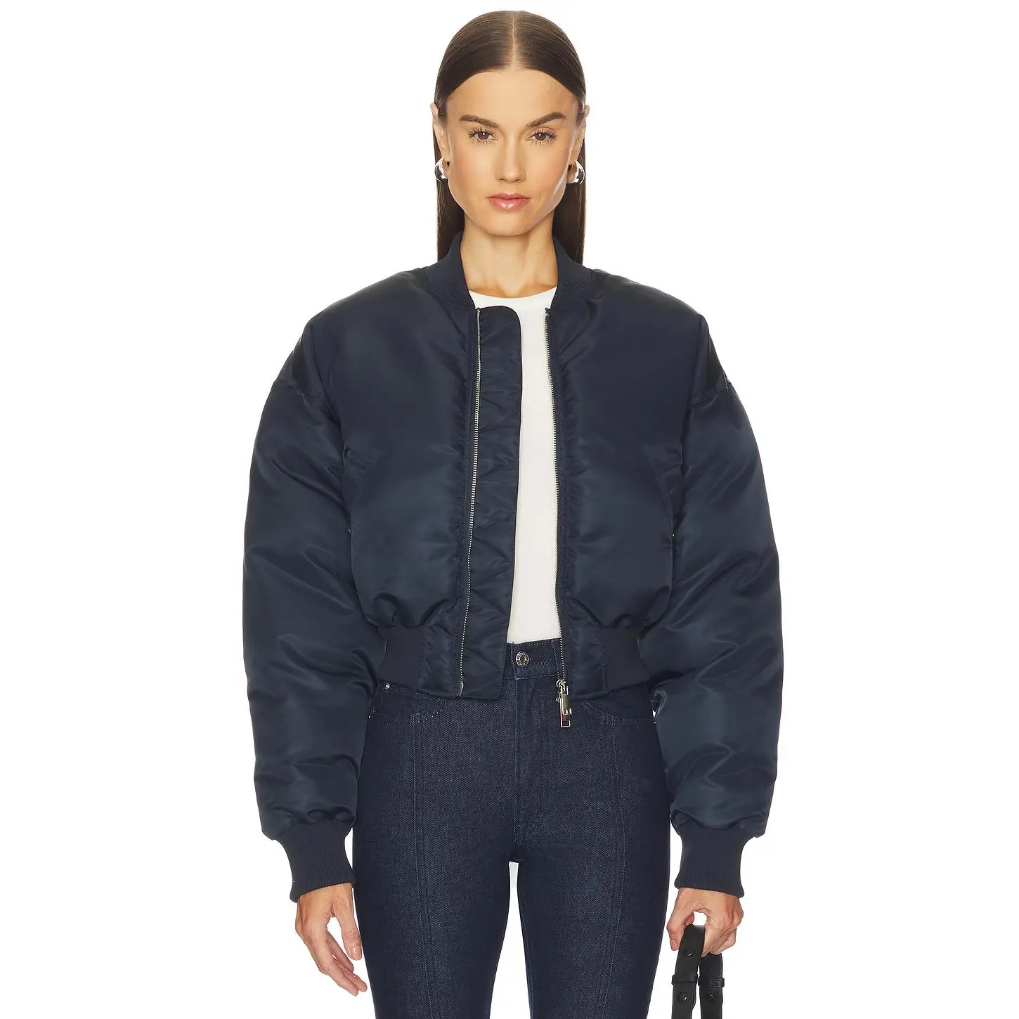 GRLFRND Carter Bomber Jacket in Navy
