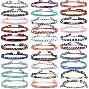 30 PCS Handmade Friendship Braided Bracelet for Women Woven Wrap Friendship Bracelets Colorful Wrist Cord Adjustable Birthday Gifts-Party Favors Cute Jewelry