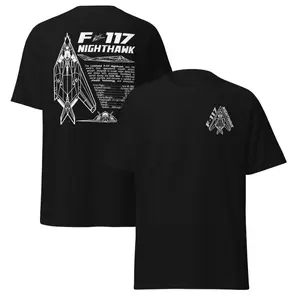 F-117 Nighthawk Stealth Fighter Jet T-Shirt, Vintage Stealth Fighter Jet Graphic Tee, Military Aviation Apparel for Men, USA Air Force Gift, Patriotic Streetwear