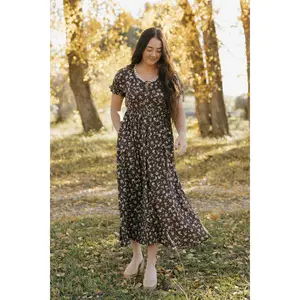 Madeline Dress-Brown Floral