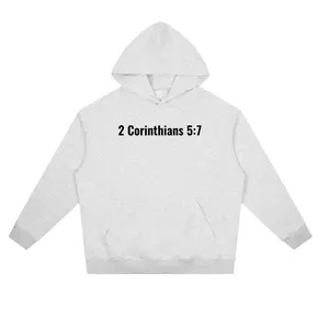 2 Corinthians 5:7 Grey Hoodie - Comfortable and Stylish Christian Clothing for Men and Women