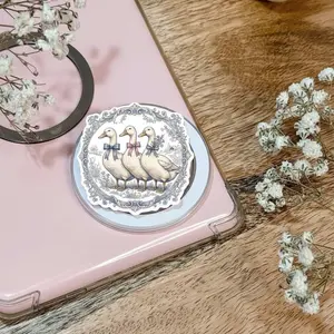 Vintage Three Goose Floral Frame Magsafe Phone Grip - Magnetic Pop Socket & Kickstand - Cottagecore Aesthetic Gift