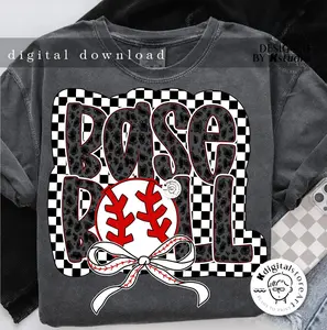 Checkerboard Baseball tshirt, Bow Baseball tshirt, Baseball Shirt, Mom tshirt