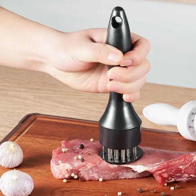 Stainless Steel Meat Tenderizer Tool for Steak, Chicken & Pork - Needle Tenderizer for Faster Marinating & Juicier Meat
