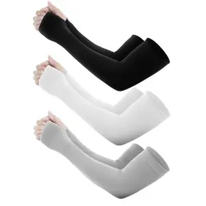 Unisex's Solid Color Sun Protection Arm Sleeves, Breathable Elbow Support, Sports Support for Outdoor Sports & Driving, Uv Arm Sleeves