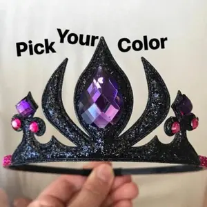 Ever after high costume crown,devil crown,maleficent crown,snow white step mom,witch  elastic headband,ever after high dress,black crown