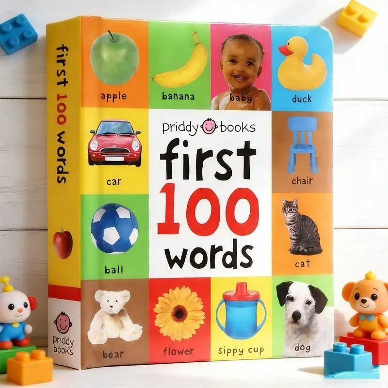 English Word Flashcards Book First 100 Words Round Corners Durable Interactive Learning Colorful Visual Aid Reading Support Vocabulary Building Preschool Learning Tool Sight Words Flash Cards Kindergarten