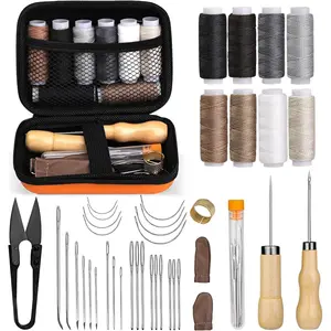 40 count Upholstery Repair Sewing Kit, Leather Heavy Duty Sewing Kit, Leather Working Kit with 8 Upholstery Thread, Sewing Upholstery ,  and Thread Kit for Carseat, Backpack, Shoes