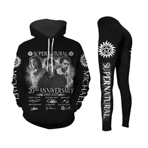 Supernatural Inspired 20th Anniversary Hoodie and Leggings Set, Hunter Brothers Fantasy Fan Outfit, Unisex Cozy Lounge and Streetwear Apparel