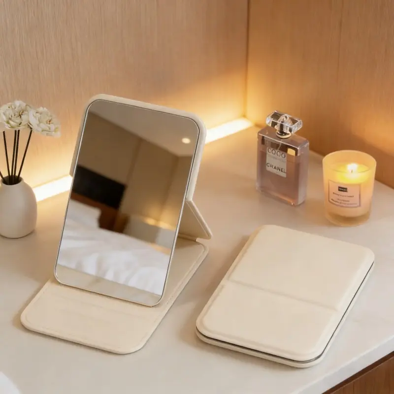 Travel Essential Makeup Mirror, Lightweight Durable, Easy to Carry in Bag, Cute Compact Mirror, Portable Mirror | Multi-Pack Color Options, Perfect Gift Idea, Stylish PU Leather, Functional & Chic