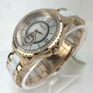 Anne Klein 12/2310RGWT New York Two-Tone Swarovski Crystals Ladies Watch New