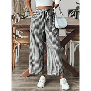Lightweight wide-leg pants designed specifically for women, featuring a high waist and loose fit—perfect for casual wear, lounging at home, travel, work, and everyday use.