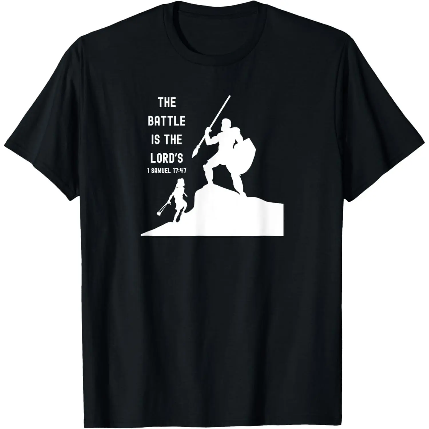 100% Cotton Bible Verse David and Goliath Christian Scripture Motivating T-Shirt
