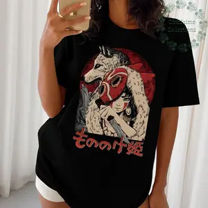 Ghibli Inspired Mononoke Graphic Top, Ghibli Mononoke Shirt, Wolf Princess of the Forest, Vintage Princess Mononoke Anime T-Shirt