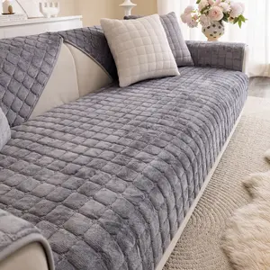 Modern Square Sofa Cover, Couch Cover, Simple Plush Flannel Sofa Pad, Pet Friendly Anti-Scratch Protector, Soft Fabric, Multiple Colors & Sizes, Sofa Slipcover