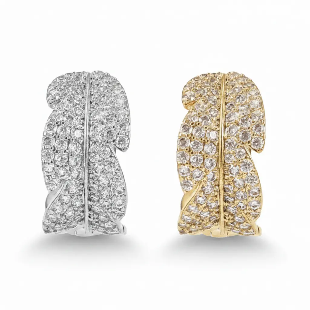 Pavé Leaf Band Ring "LM"