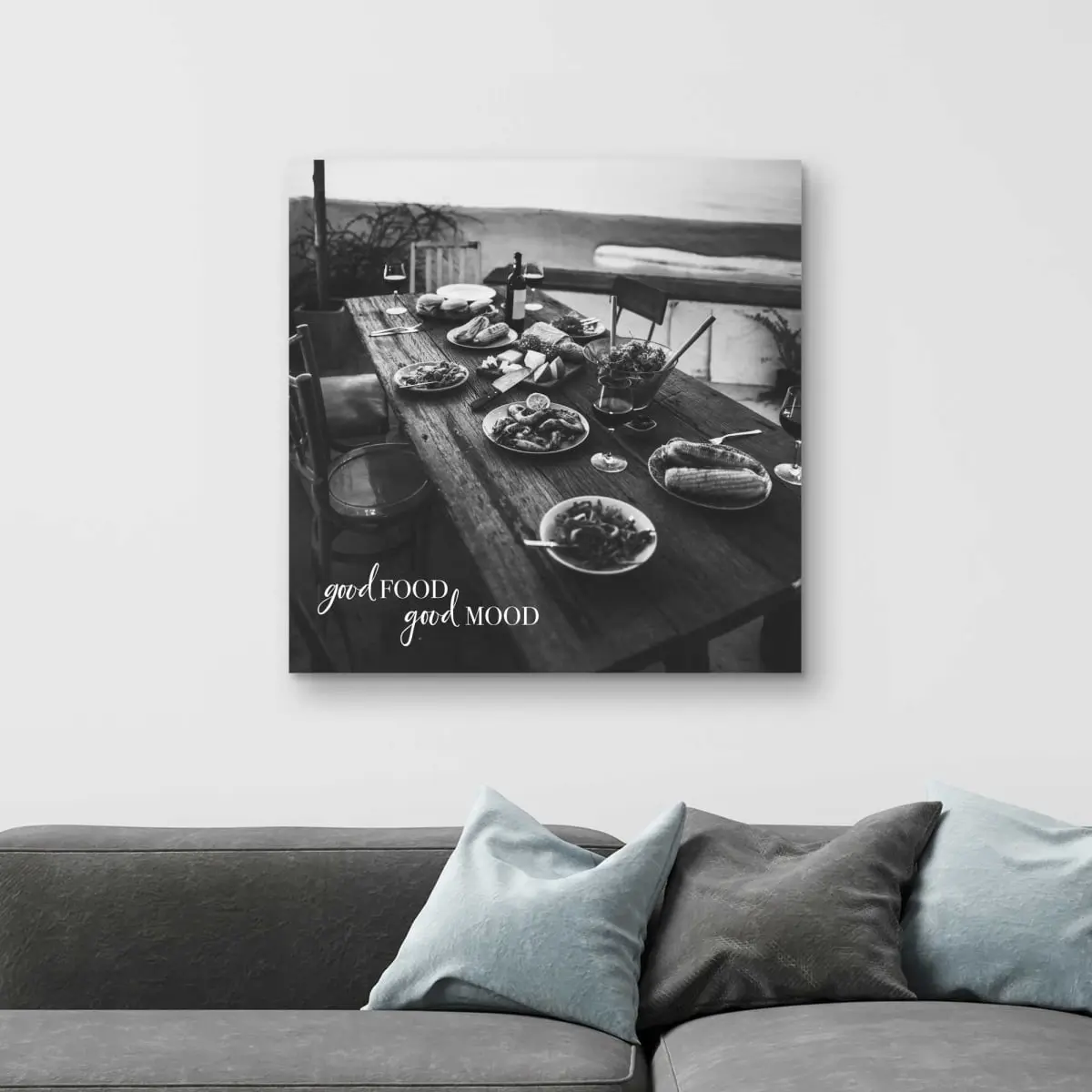 Begin Home Decor C1RC32325VJBF3 32 x 32 in. Good Food Good Mood - Photography Food Canvas for Home Decor
