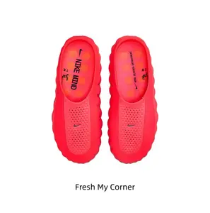 Red Orange Two Tone Waterproof Massage Slides Versatile For Home, Gym, Travel & Summer Street Fashion