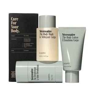Nécessaire Eucalyptus Body Essentials Set – Travel-Size Body Wash, Body Lotion + Deodorant | For Women + Men | Dermatologist-Tested. Hypoallergenic. Vegan | Aluminum-Free Deodorant