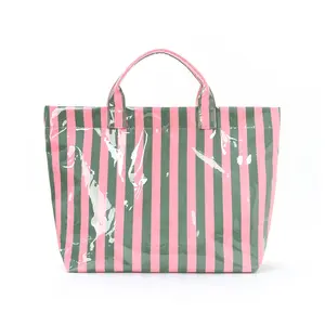 New Striped Tote Bag High Aesthetic Lightweight Handbag Commuter Large Capacity, Suitable for Travel Portable Shoulder Bag