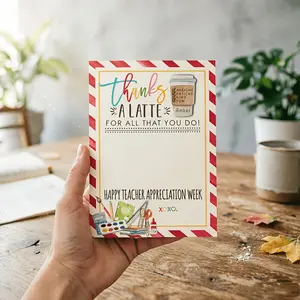 Teacher Appreciation Week Thank You Gift Card Holder Set, Funny Creative Cards for Elementary/middle School Teacher-Student Interaction