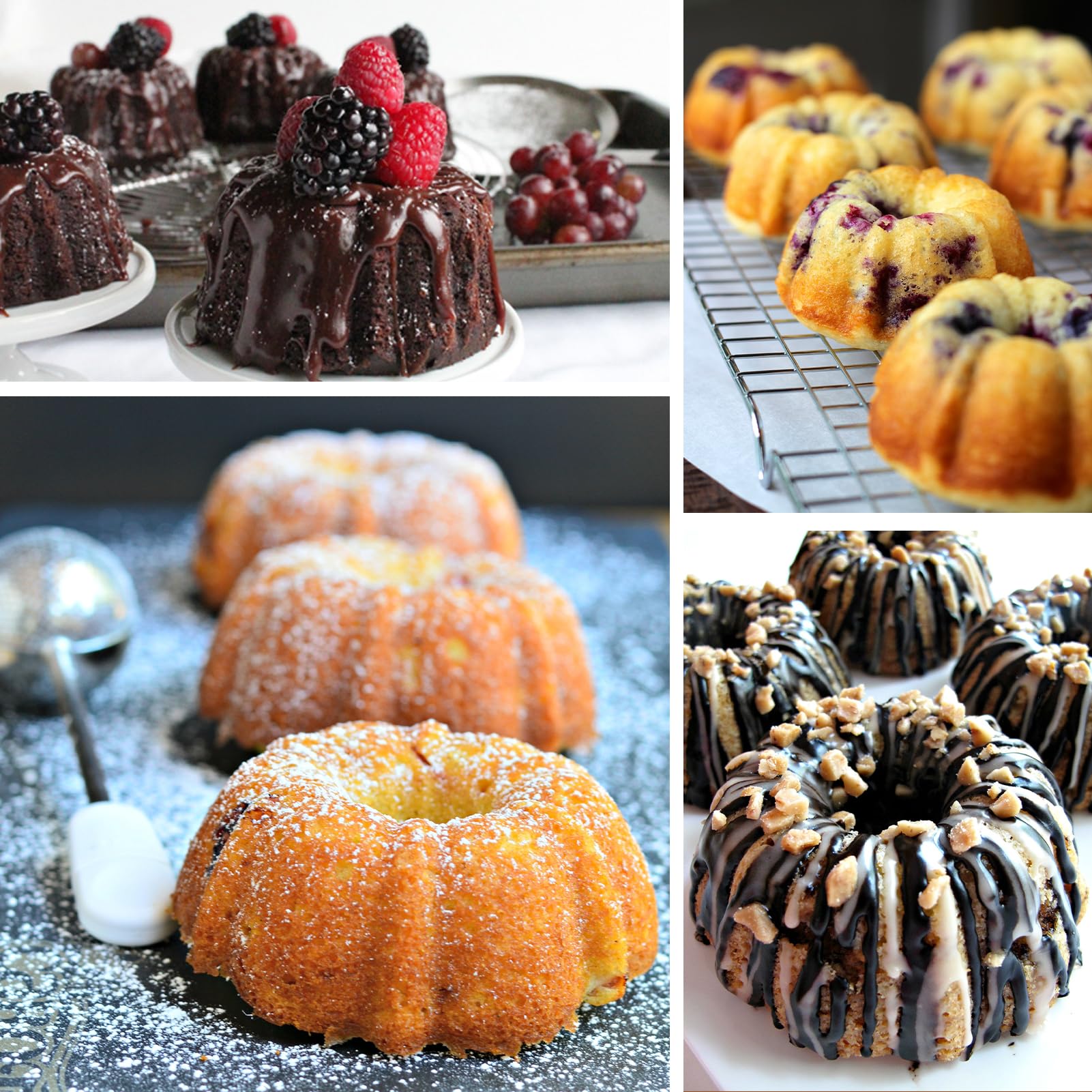 6-Cavity Mini Fluted Silicone Pan (3 pcs), Easy-Release Small Baking Mold, Food-Grade Mini Molds for Chocoflan and Baking Essentials