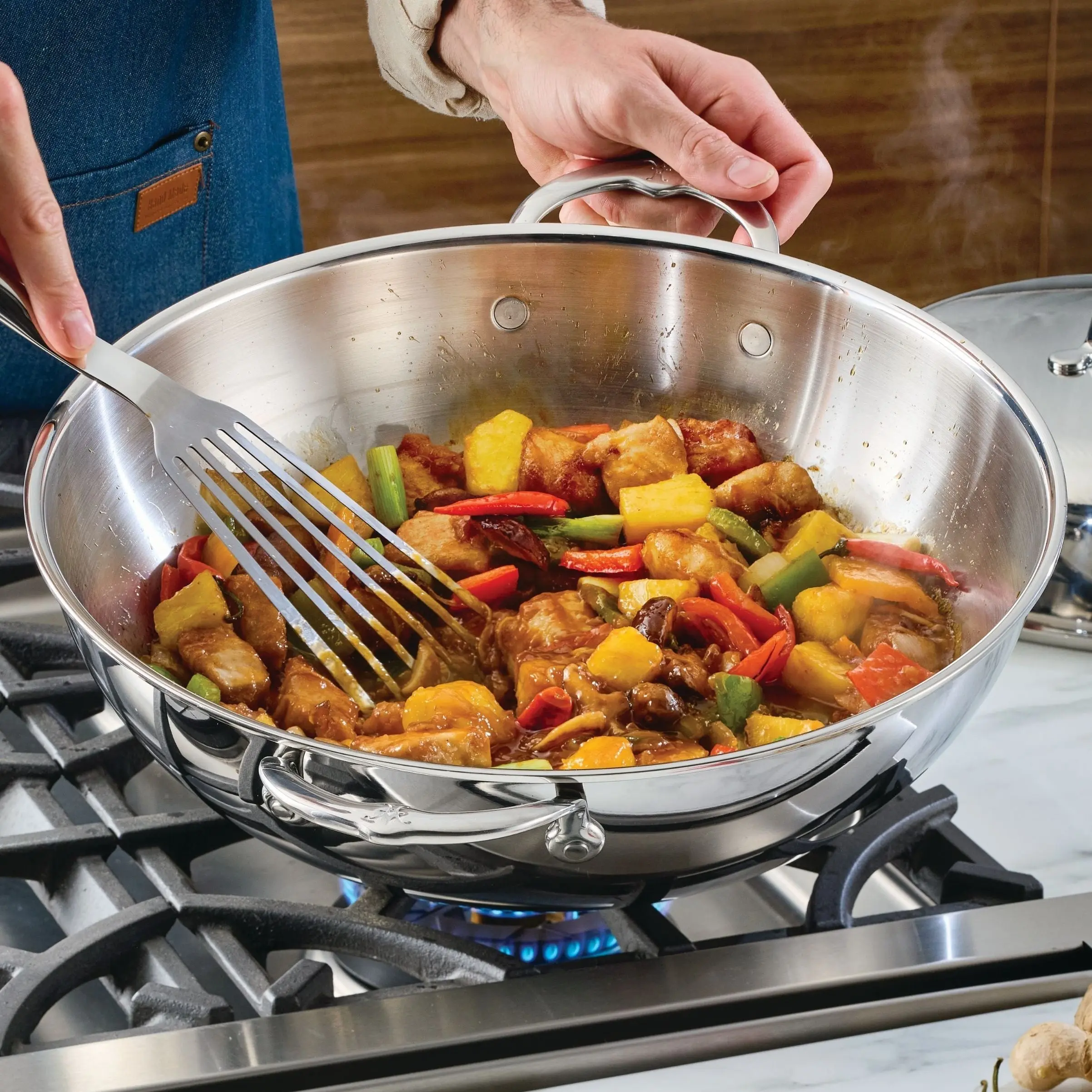 Hestan ProBond Luxe 14" Stainless Steel Wok with Dome Lid