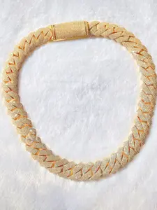 Luxury Miami Full Diamond Big Four Row Cuban Chain 20mm Hip Hop Diamond 925 Ice Out Lab Moissanite Diamond Cuban Link Chain Premium Quality Cuban Chain