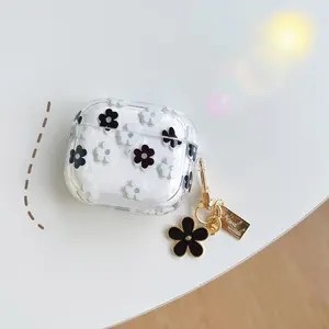 Glitter Small White Flower Suitable For Airpodspro2 Airpods 3 4 Protective Case BT Earphone Case Headphones 2 Generation, Durable, Charming Glitter