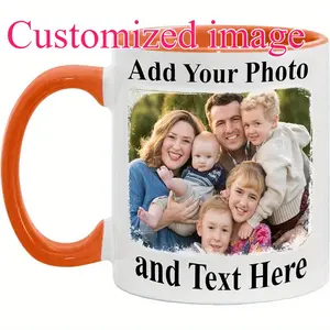 2026  11oz Customizable 330ml Orange Mug, Personalized with Photos and Text, Machine Washable, a Versatile Special Gift for Father's Day, Mother's Day, Valentine's Day for Couples, and Other Holidays