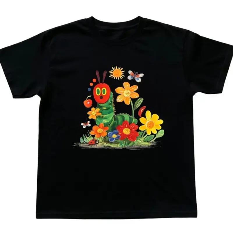 The Very Hungry Caterpillar Y2K Floral T-Shirt, Cute Vintage Graphic Tee