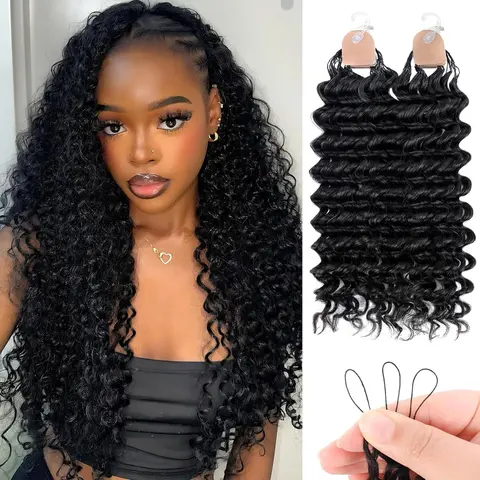 burmese curly bundles Crochet Human Hair 50g/Pcs Deep Wave Miracle Knots Crochet Burmese Curly Human Hair Easy Install Hook Design, Invisible Knots, Lightweight & No Itch Hair Bundles #sohochic