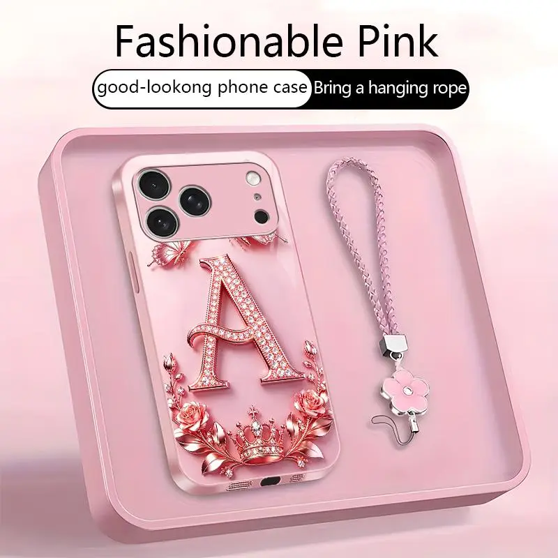 Suitable for [iPhone 17 Pro Max ] High-end, stylish letter-patterned phone case, 2D printed pattern, not 3D,full-coverage protection, free lanyard included,Purchase now and enjoy free shipping immediately！YM99