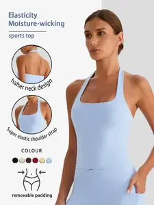 Strapless Sports Bra Long Sleeve Backless Design, Shock Absorption Outer Wear Gym Top, Yoga Shirt for Fitness Training